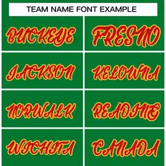 Kelly Green Red-Gold Classic Hockey Jersey 3