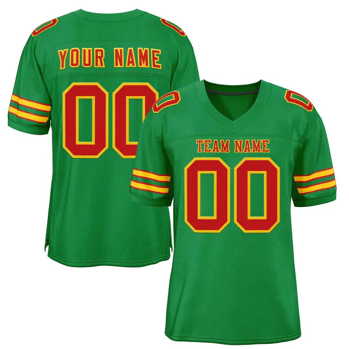 Kelly Green Red-Gold Classic Style Authentic Football Jersey