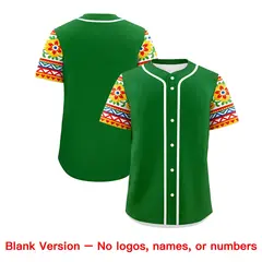 Kelly Green Red Gold Graffiti Mexican Style Baseball Jersey 2