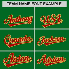Kelly Green Red Gold Graffiti Mexican Style Baseball Jersey 4