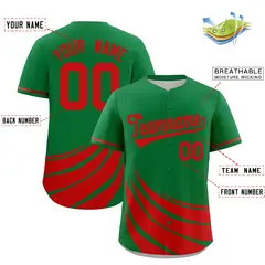 Kelly Green Red Graffiti Wind Mark Baseball Jersey 2