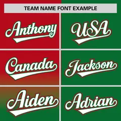 Kelly Green Red Half Gradient Authentic Baseball Jersey 3
