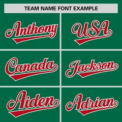 Kelly Green Red Horizontal Stripe Pullover Baseball Jersey 3