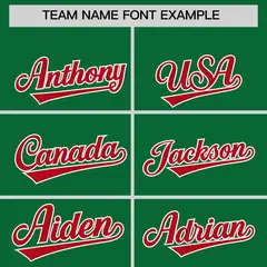 Kelly Green Red Leopard Graffiti Side Design Baseball Jersey 3