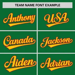 Kelly Green Red Pinstripe Raglan Sleeves Baseball Jersey 3