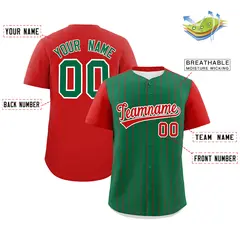 Kelly Green Red Pinstripe Two-Tone Authentic Baseball Jersey 2