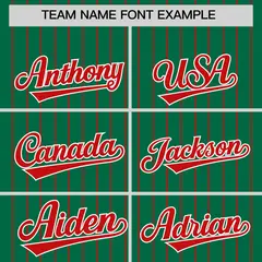 Kelly Green Red Pinstripe Two-Tone Authentic Baseball Jersey 3
