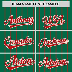 Kelly Green Red Pinstripe Two-Tone Authentic Baseball Jersey 3