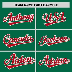 Kelly Green Red Raglan Pullover Authentic Baseball Jersey 3