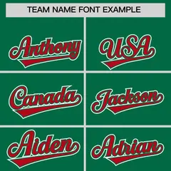 Kelly Green Red Raglan Sleeves Contrast Baseball Jersey 3