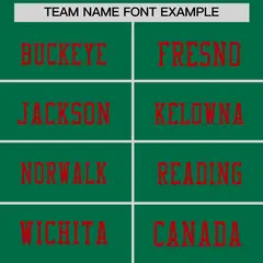 Kelly Green Red Sequin Lettering Breathable Football Jersey 3