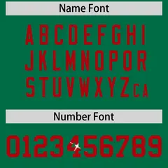 Kelly Green Red Sequin Lettering Breathable Football Jersey 4