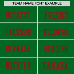 Kelly Green Red Sequin Lettering Football Jersey 3