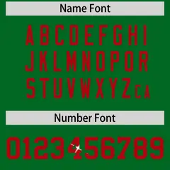 Kelly Green Red Sequin Lettering Football Jersey 4