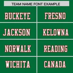 Kelly Green Red Shoulder Star Pattern Flag Football Jersey 3