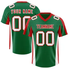 Kelly Green Red Side Stripe Authentic Football Jersey 1