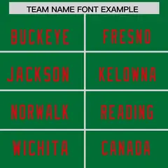 Kelly Green Red Square Neckline Football Jersey 3