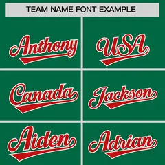 Kelly Green Red Star Ribbing Authentic Baseball Jersey 3