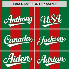 Kelly Green Red Stripe Two-Button Softball Jersey 3