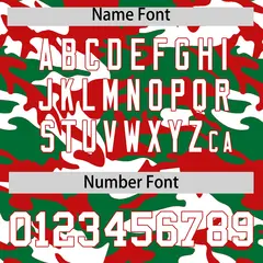 Kelly Green Red White Camo Gradient Fashion Baseball Jersey 4
