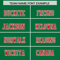 Kelly Green Red White Color Block Raglan Football Jersey 3