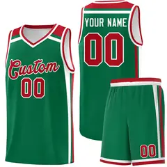 Kelly Green Red White Color Charge Series Basketball Jersey 1