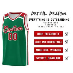 Kelly Green Red White Color Charge Series Basketball Jersey 2