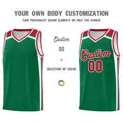 Kelly Green Red White Color Charge Series Basketball Jersey 3