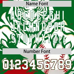 Kelly Green Red White Full-Snap Tiger Graffiti Baseball Jersey 7