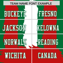 Kelly Green Red White Graffiti Pattern Flag Football Jersey 3