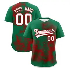 Kelly Green Red White Skeleton Graffiti Baseball Jersey 1