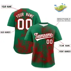 Kelly Green Red White Skeleton Graffiti Baseball Jersey 2