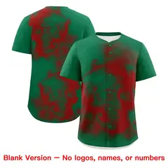 Kelly Green Red White Skeleton Graffiti Baseball Jersey 8