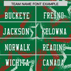 Kelly Green Red-White Star Graffiti Football Jersey 3