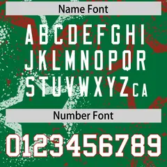 Kelly Green Red-White Star Graffiti Football Jersey 4