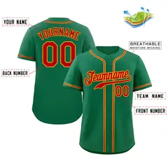 Kelly Green Red-Yellow Authentic Classic Baseball Jersey 4
