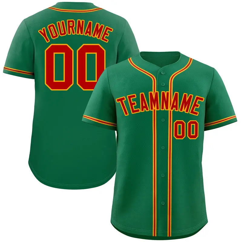 Kelly Green Red-Yellow Authentic Classic Baseball Jersey
