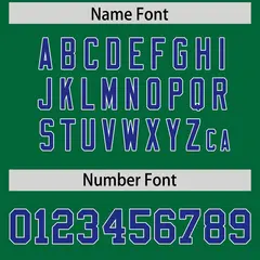 Kelly Green Royal and White Side Stripe Football Jersey 4