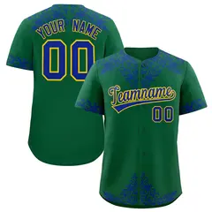 Kelly Green Royal Baroque Style Baseball Jersey