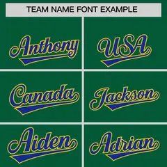 Kelly Green Royal Baroque Style Baseball Jersey 3
