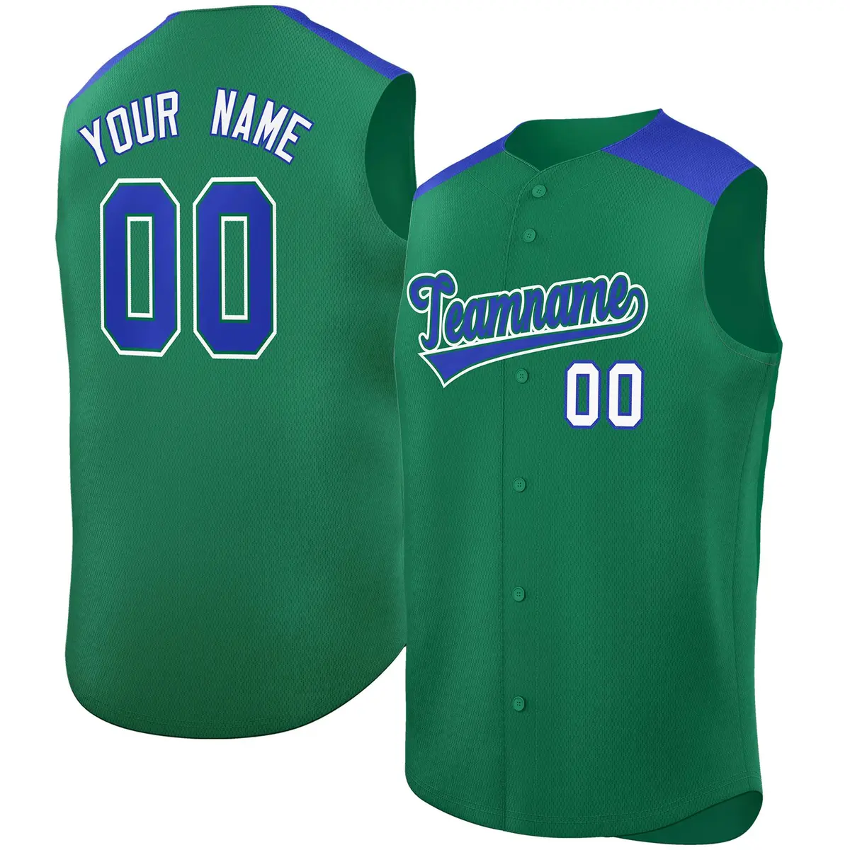 Kelly Green Royal Classic Sleeveless Baseball Jersey