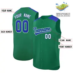 Kelly Green Royal Classic Sleeveless Baseball Jersey 2