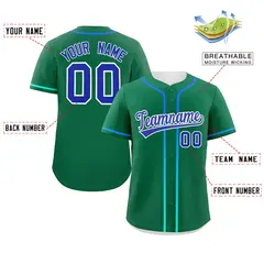Kelly Green Royal Gradient Ribbed Authentic Baseball Jersey 2