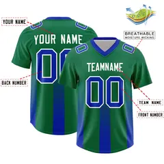 Kelly Green Royal Gradient Vertical Stripe Football Jersey 2