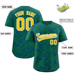 Kelly Green Royal Graffiti Pattern Authentic Baseball Jersey 2