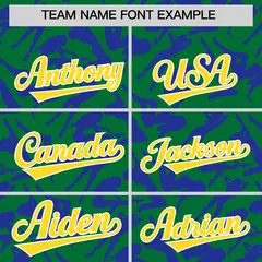 Kelly Green Royal Graffiti Pattern Authentic Baseball Jersey 3