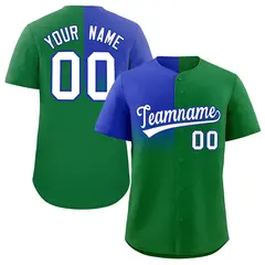 Kelly Green Royal Half Gradient Authentic Baseball Jersey 1
