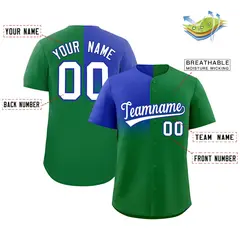 Kelly Green Royal Half Gradient Authentic Baseball Jersey 2