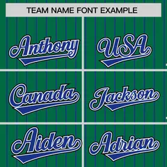 Kelly Green Royal Pinstripe Raglan Varsity Letterman Baseball Jacket 3