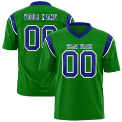Kelly Green Royal Shoulder Cut Two-Tone Flag Football Jersey 1